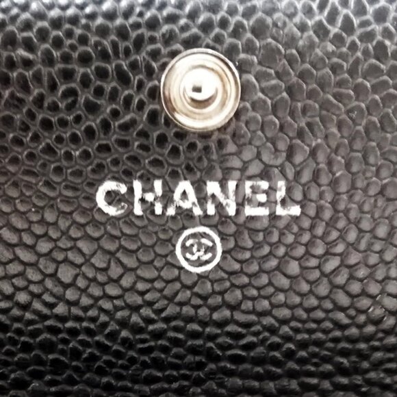 Authentic CHANEL CC Classic Caviar Flap Wallet Chain Shoulder Crossbody Black - Picture 9 of 13
